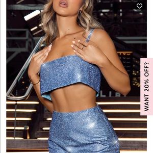 White Fox Boutique Breathtaking Crop Ice Blue